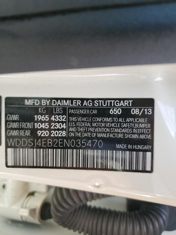 2014 Mercedes-Benz Cla 250 VIN: WDDSJ4EB2EN035470 Lot: 81688275