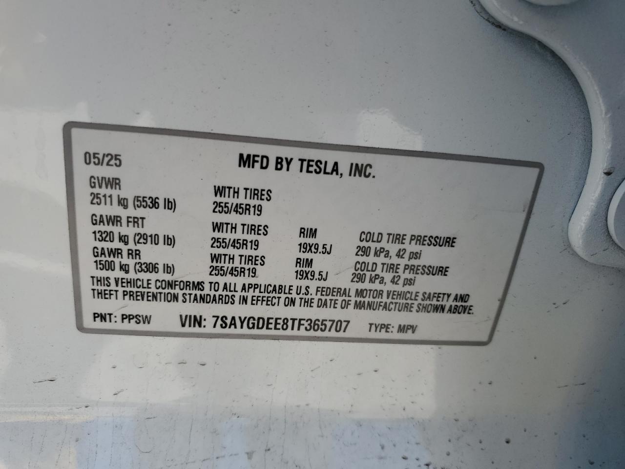 2026 Tesla Model Y VIN: 7SAYGDEE8TF365707 Lot: 81463345