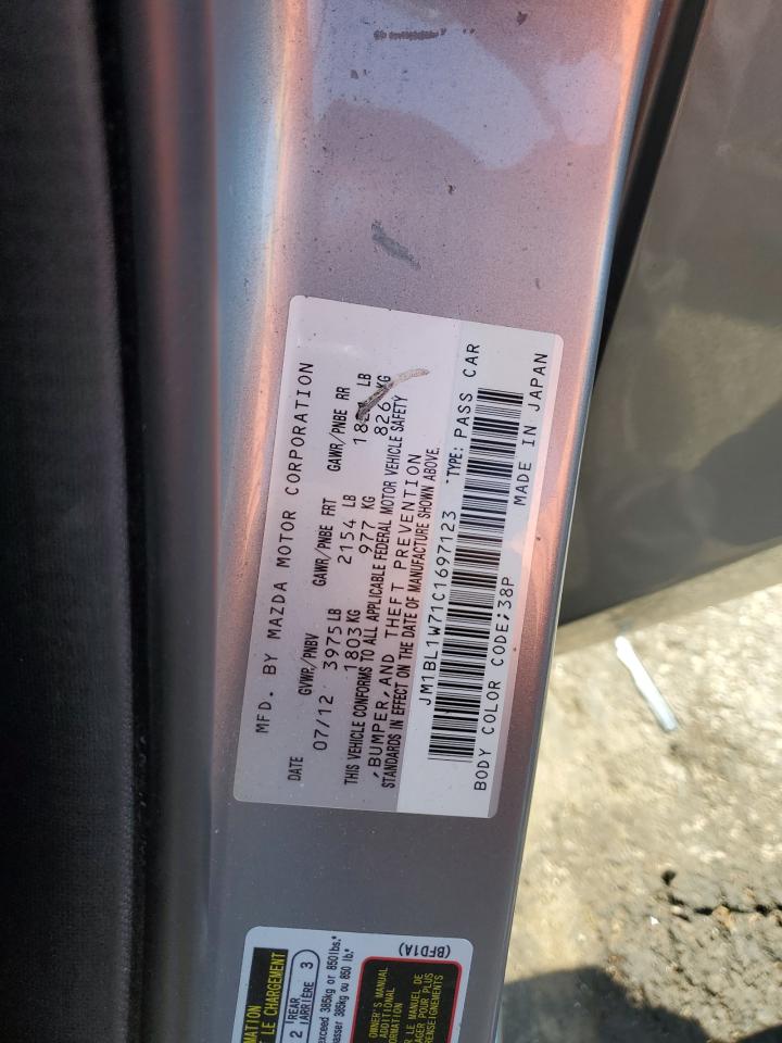 2012 Mazda 3 I VIN: JM1BL1W71C1697123 Lot: 70669435