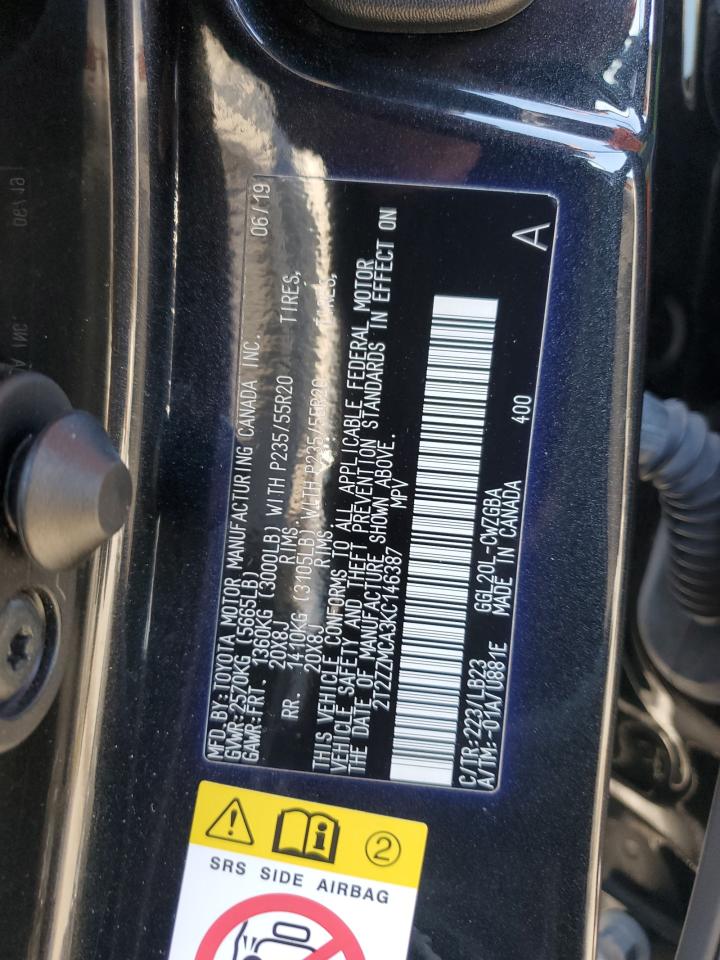 2019 Lexus Rx 350 Base VIN: 2T2ZZMCA3KC146387 Lot: 81930925