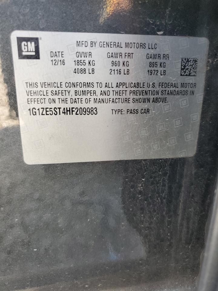 2017 Chevrolet Malibu Lt VIN: 1G1ZE5ST4HF209983 Lot: 84586205