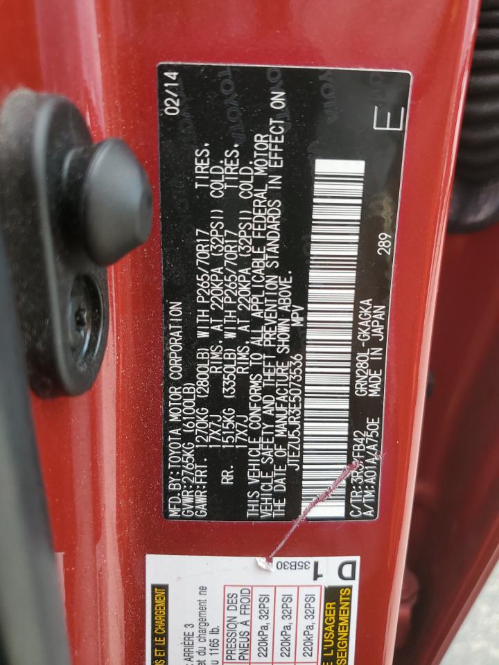 2014 Toyota 4Runner Sr5 VIN: JTEZU5JR3E5073536 Lot: 71693555