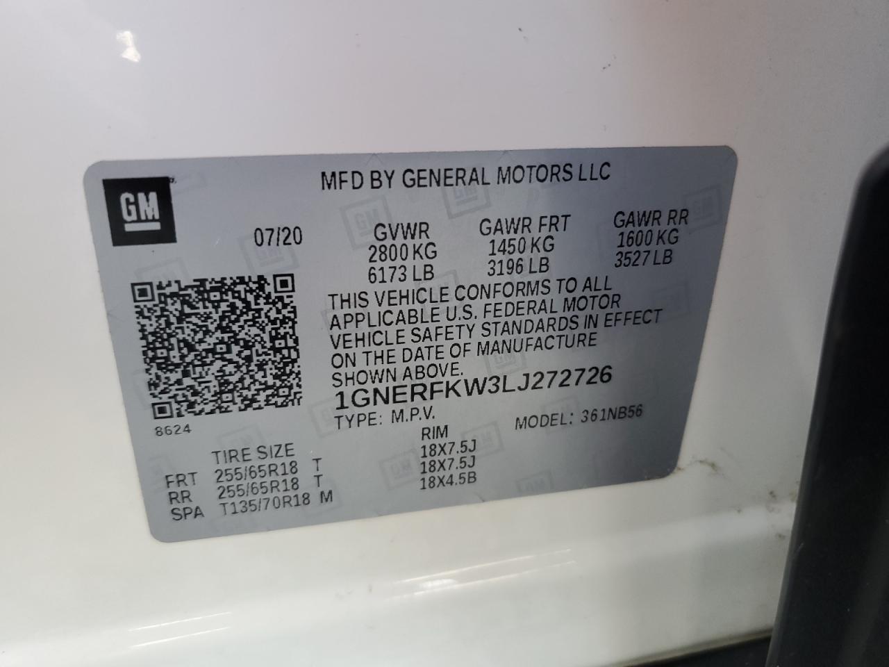 2020 Chevrolet Traverse Ls VIN: 1GNERFKW3LJ272726 Lot: 80372985