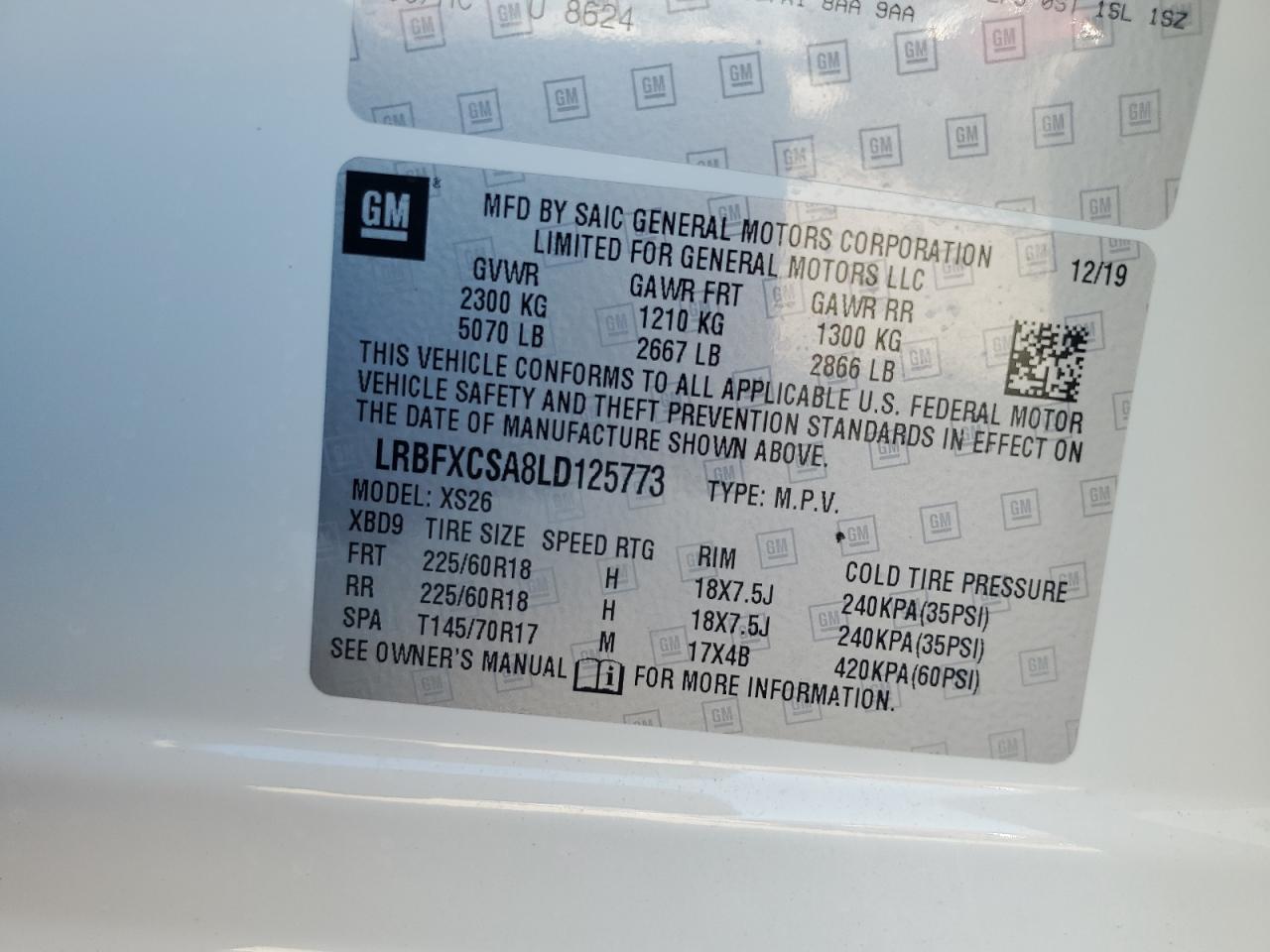 2020 Buick Envision Essence VIN: LRBFXCSA8LD125773 Lot: 80664095