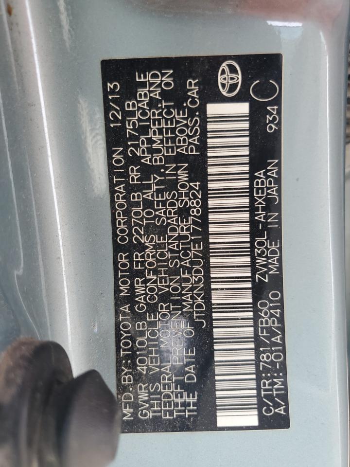 2014 Toyota Prius VIN: JTDKN3DU7E1778824 Lot: 84601795