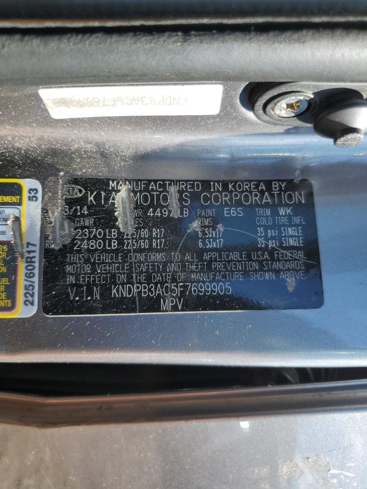 2015 Kia Sportage Lx VIN: KNDPB3AC5F7699905 Lot: 71286145