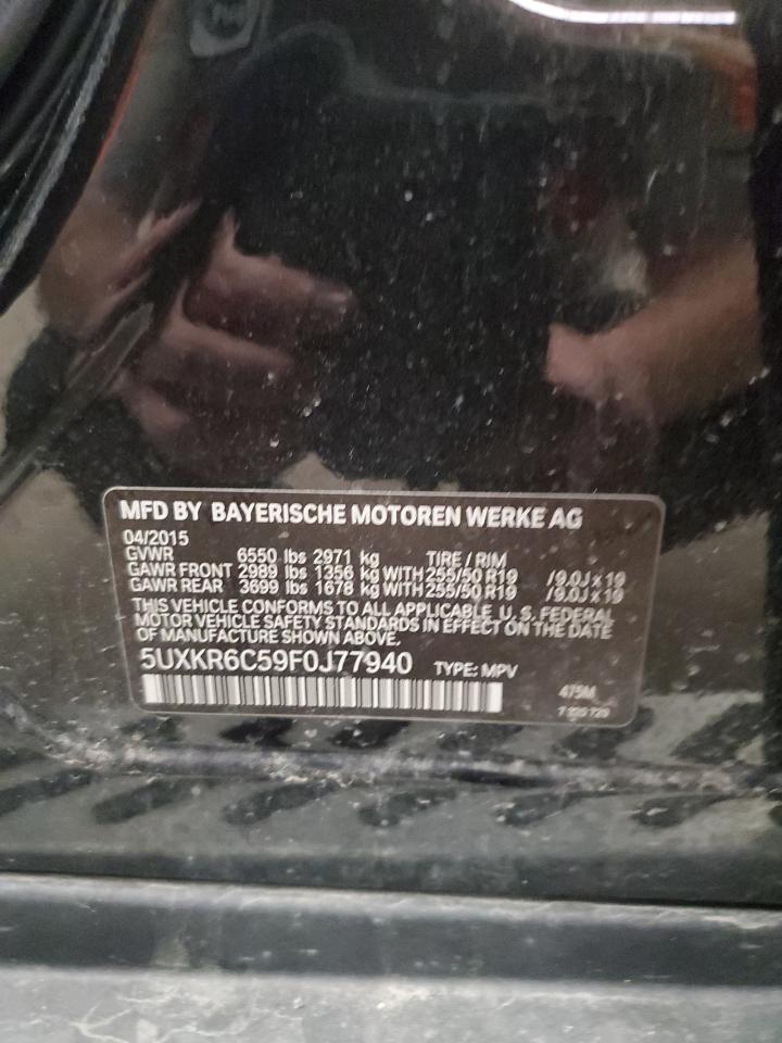 2015 BMW X5 xDrive50I VIN: 5UXKR6C59F0J77940 Lot: 70991605