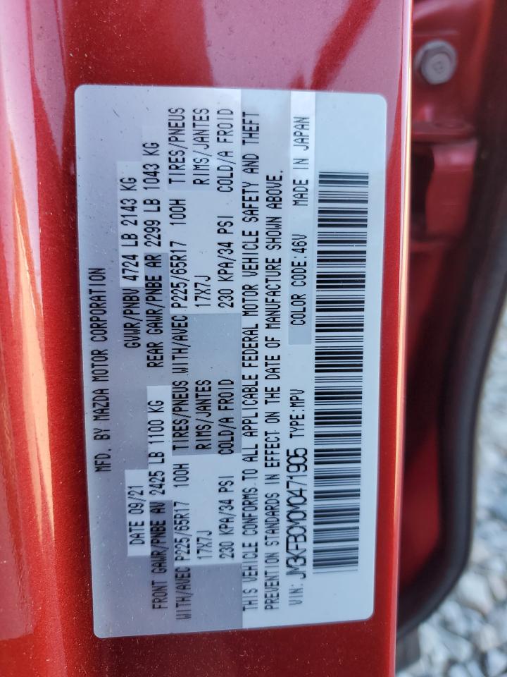 2021 Mazda Cx-5 Touring VIN: JM3KFBCM0M0471905 Lot: 80817495