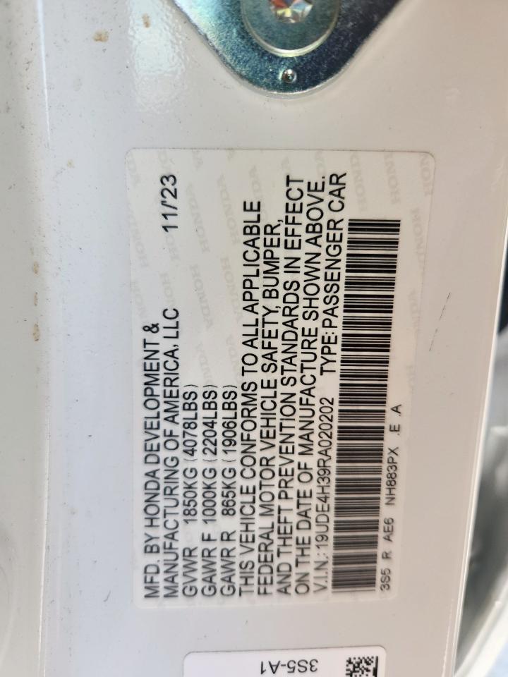 2024 Acura Integra A-Spec VIN: 19UDE4H39RA020202 Lot: 84014055