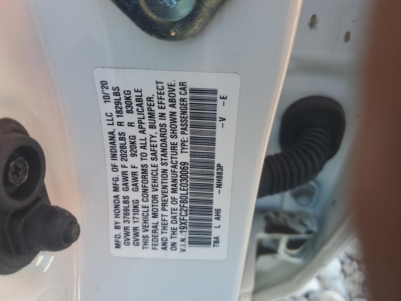 2020 Honda Civic Sport VIN: 19XFC2F80LE030069 Lot: 80199625