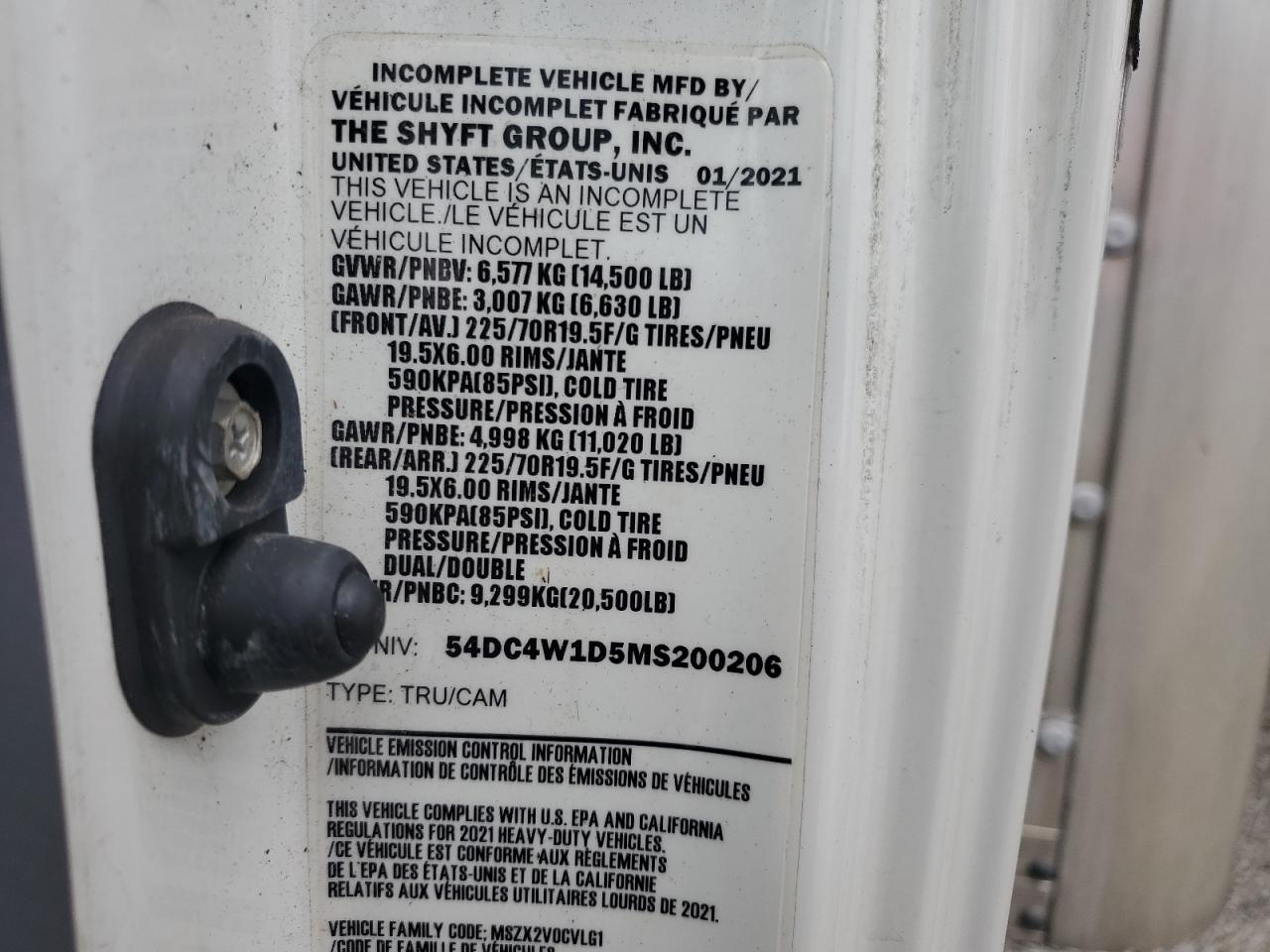 2021 Isuzu Npr Hd - Expeditor Truck VIN: 54DC4W1D5MS200206 Lot: 81500235