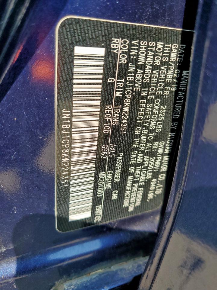 2019 Nissan Rogue Sport S VIN: JN1BJ1CP8KW224351 Lot: 81482325