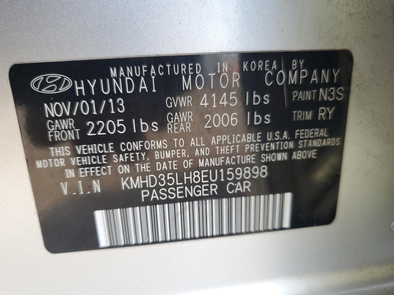 2014 Hyundai Elantra Gt VIN: KMHD35LH8EU159898 Lot: 80024495