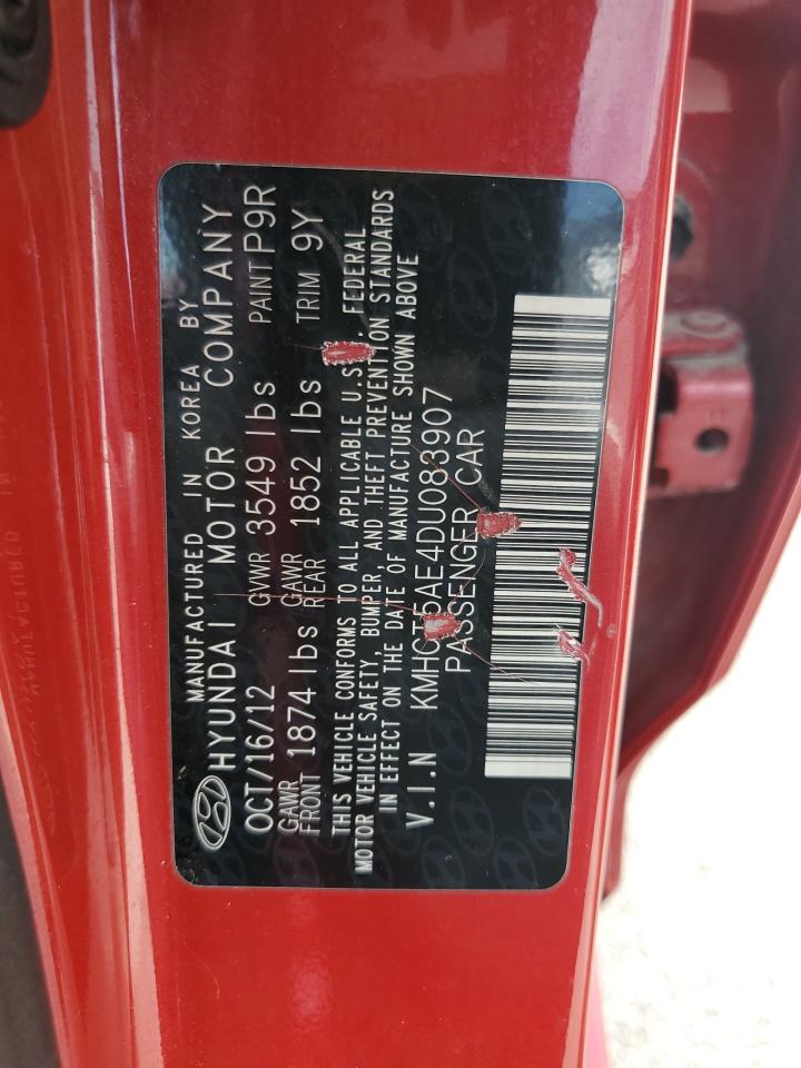2013 Hyundai Accent Gls VIN: KMHCT5AE4DU083907 Lot: 71919105