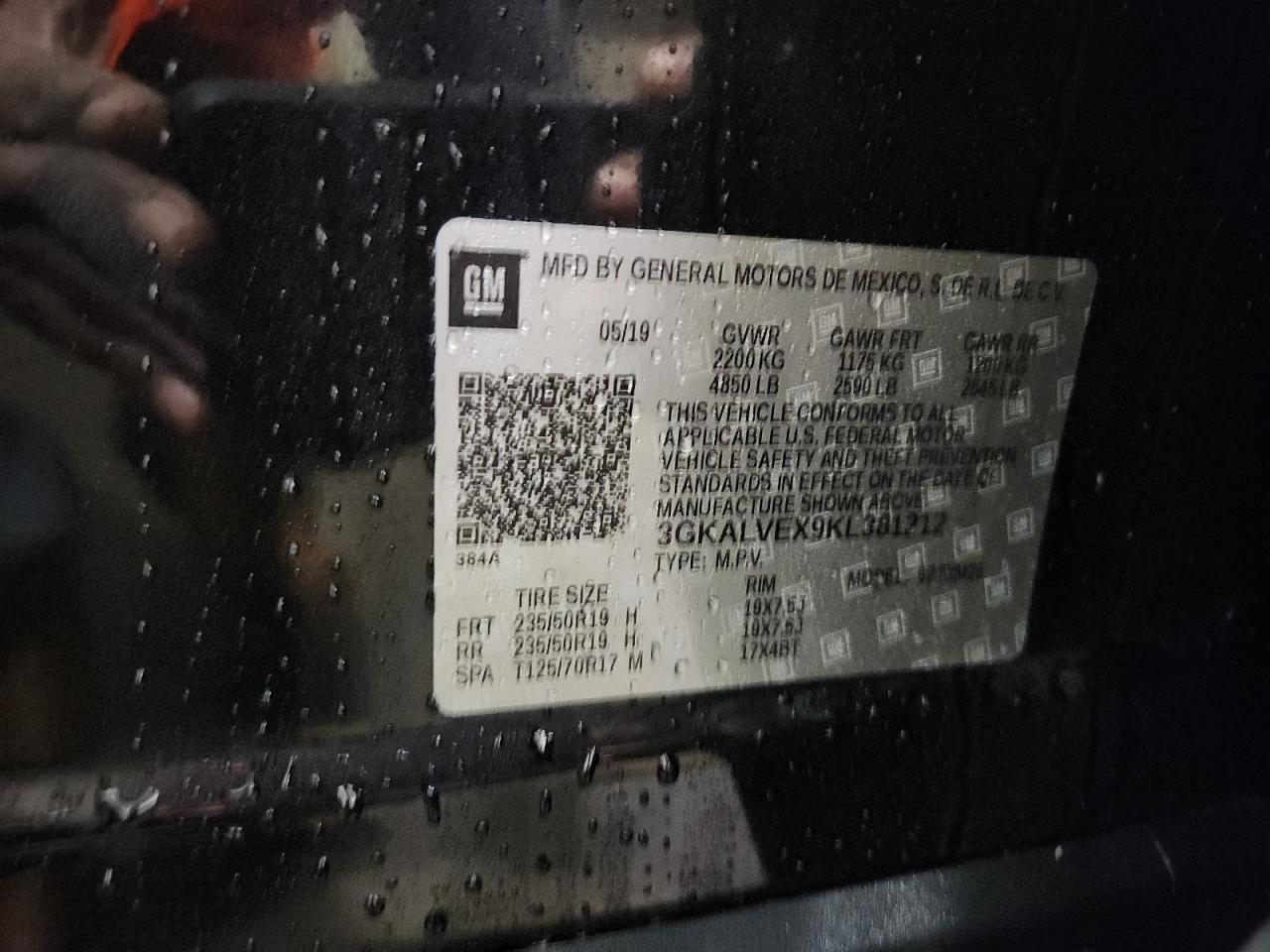 2019 GMC Terrain Slt VIN: 3GKALVEX9KL381212 Lot: 81681345