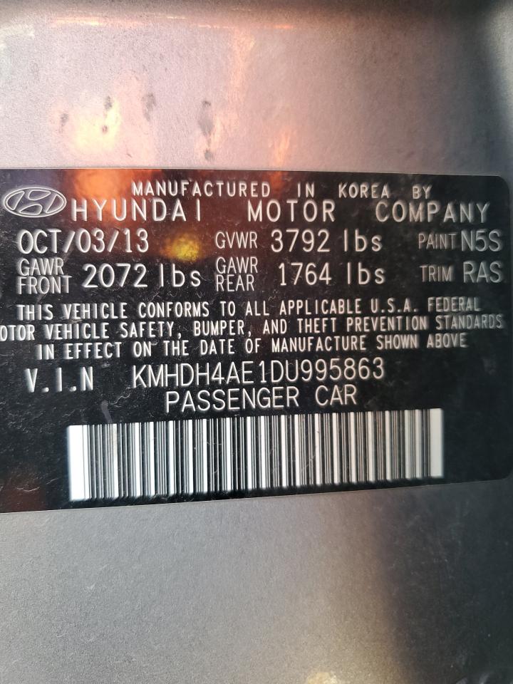 2013 Hyundai Elantra Gls VIN: KMHDH4AE1DU995863 Lot: 83866015