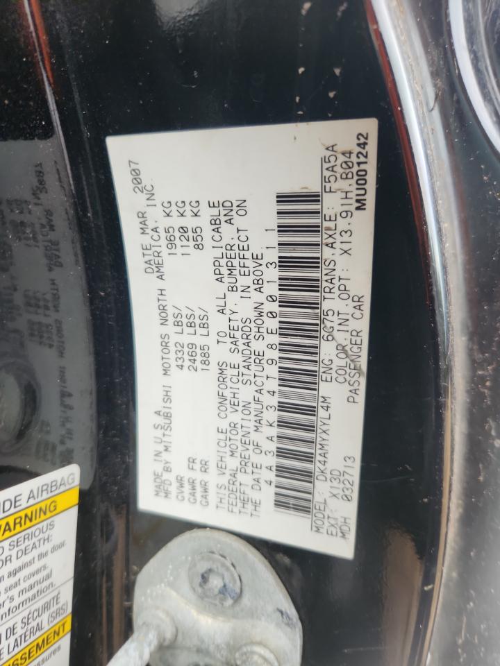 2008 Mitsubishi Eclipse Gt VIN: 4A3AK34T98E001311 Lot: 81780625