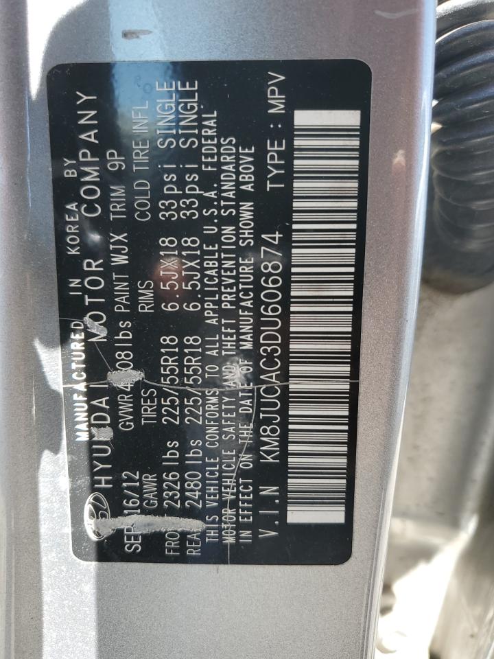 2013 Hyundai Tucson Gls VIN: KM8JUCAC3DU606874 Lot: 70780625