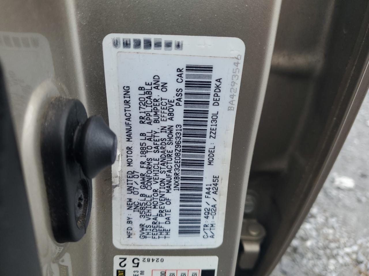 2008 Toyota Corolla Ce VIN: 1NXBR32E08Z963313 Lot: 81945625