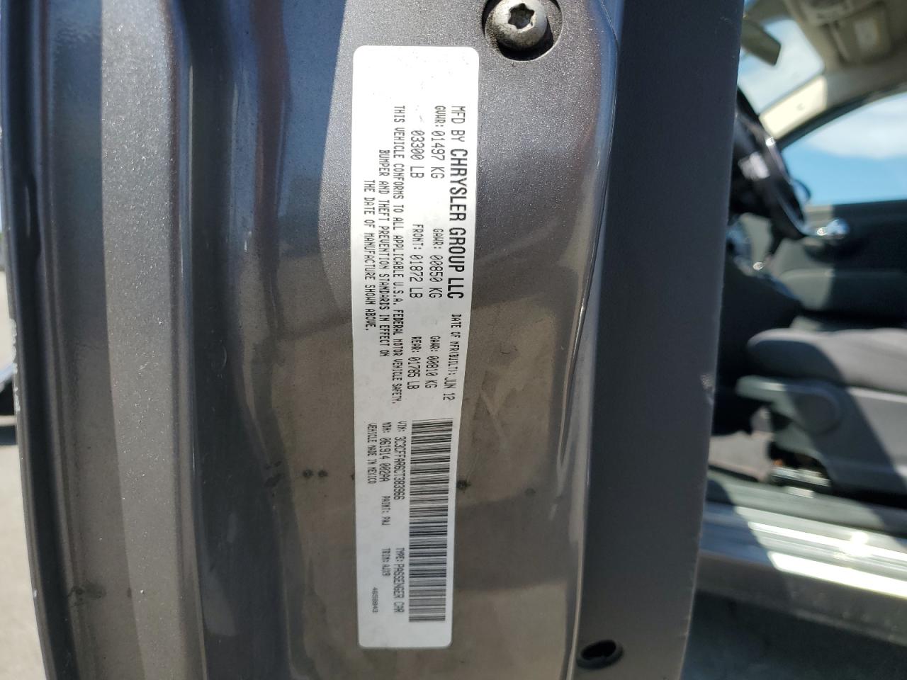 2012 Fiat 500 Pop VIN: 3C3CFFAR6CT383966 Lot: 80521585