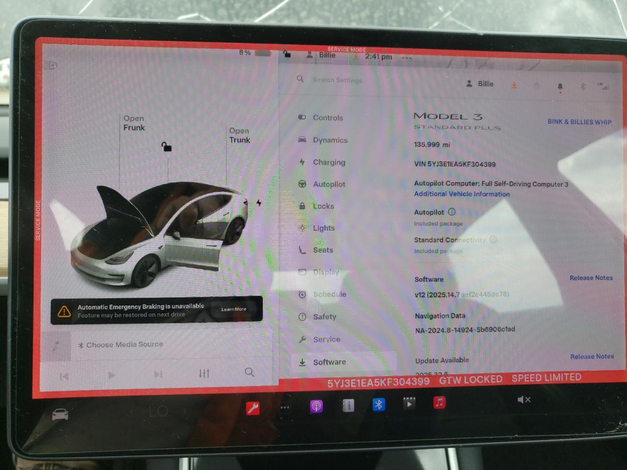 2019 Tesla Model 3 VIN: 5YJ3E1EA5KF304399 Lot: 84717195