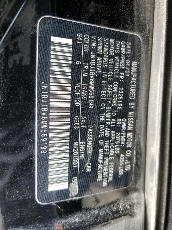 2021 Nissan Rogue Sport Sv VIN: JN1BJ1BV6MW569199 Lot: 80389095