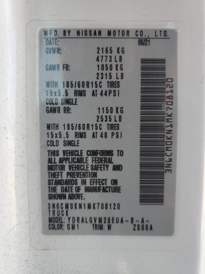 2021 Nissan Nv200 2.5S VIN: 3N6CM0KN1MK708120 Lot: 71808965