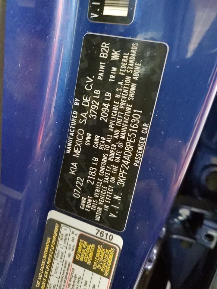 2023 Kia Forte Lx VIN: 3KPF24AD8PE516301 Lot: 71877305