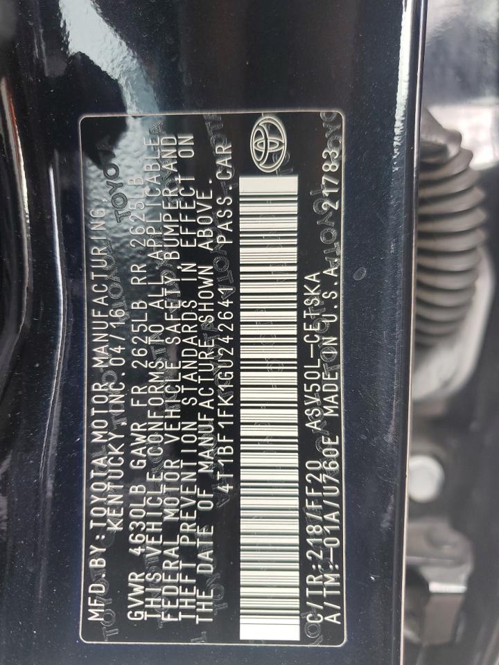 2016 Toyota Camry Le VIN: 4T1BF1FK1GU242641 Lot: 84272485