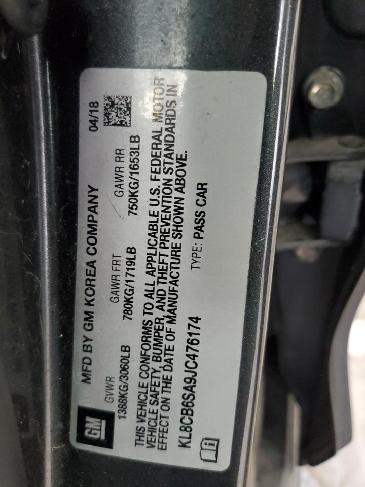 2018 Chevrolet Spark Ls VIN: KL8CB6SA9JC476174 Lot: 81015645