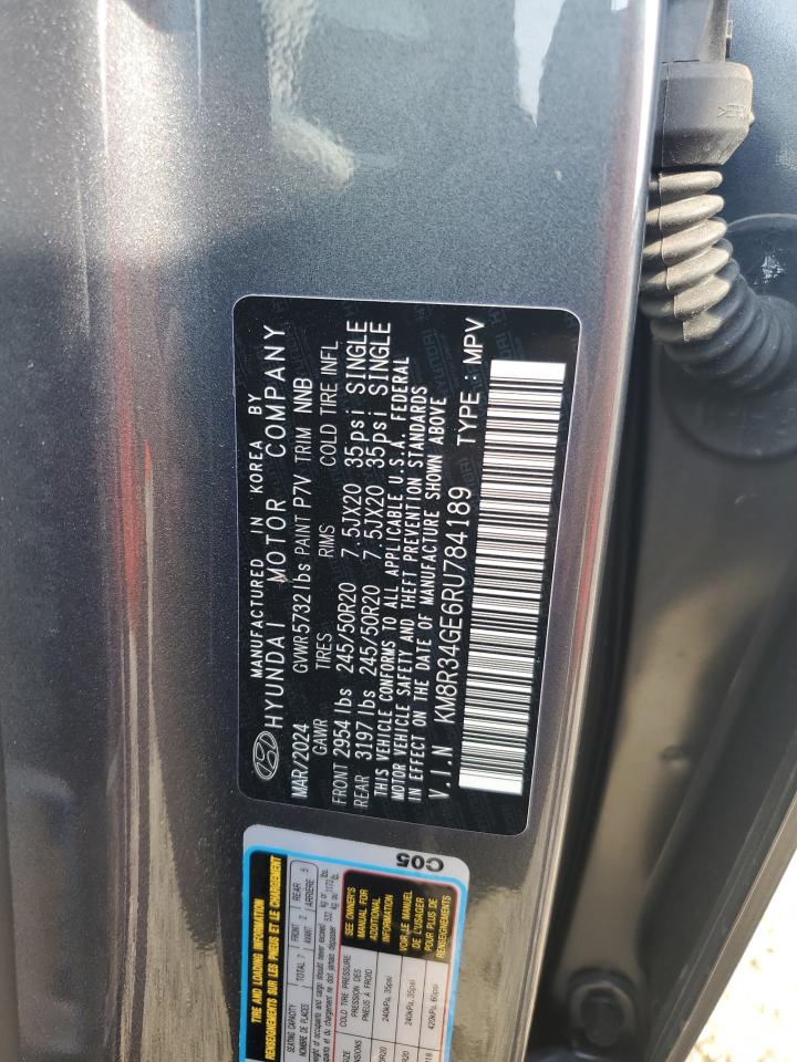 2024 Hyundai Palisade Xrt VIN: KM8R34GE6RU784189 Lot: 71452155