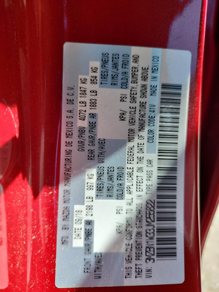 2018 Mazda 3 Grand Touring VIN: 3MZBN1W33JM255822 Lot: 81128825