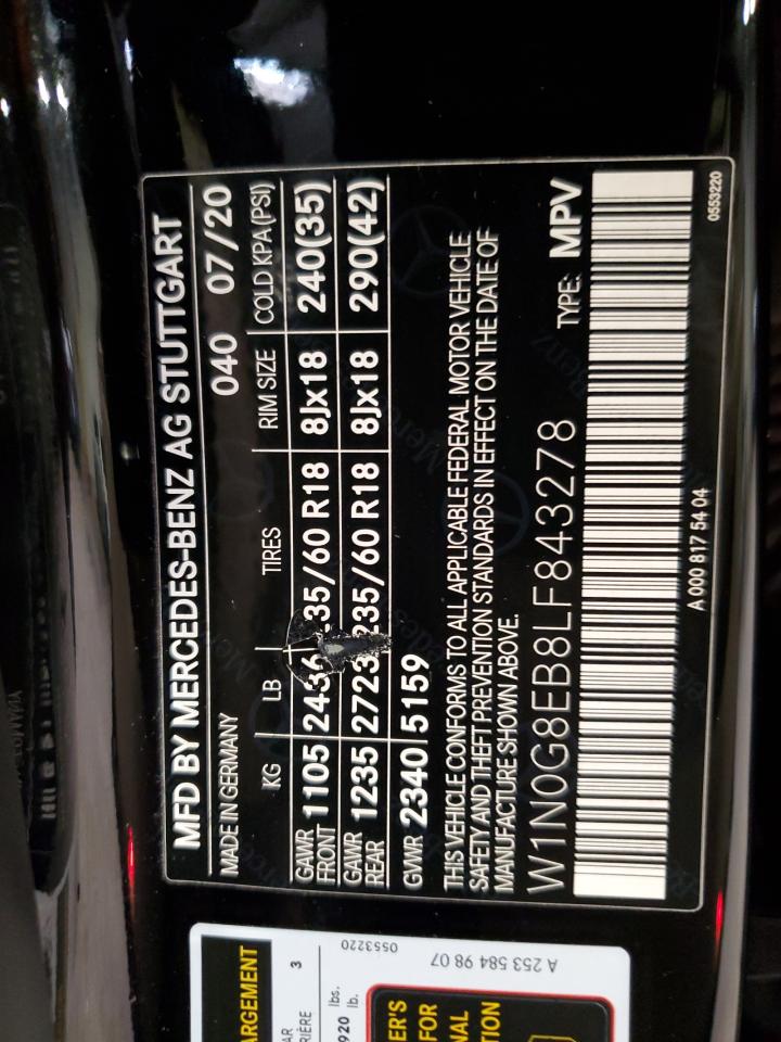 2020 Mercedes-Benz Glc 300 4Matic VIN: W1N0G8EB8LF843278 Lot: 80544275