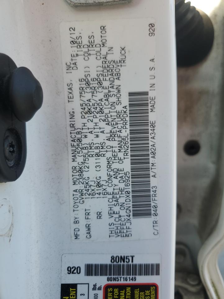 2013 Toyota Tacoma Double Cab VIN: 5TFJX4GN1DX016925 Lot: 82099955