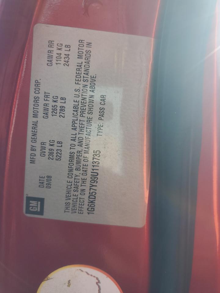 2009 Cadillac Dts VIN: 1G6KD57Y99U113735 Lot: 80004545