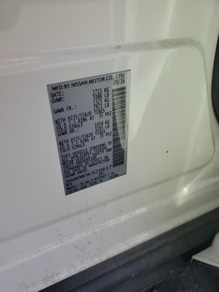 2017 Nissan Pathfinder S VIN: 5N1DR2MN7HC620617 Lot: 80198625