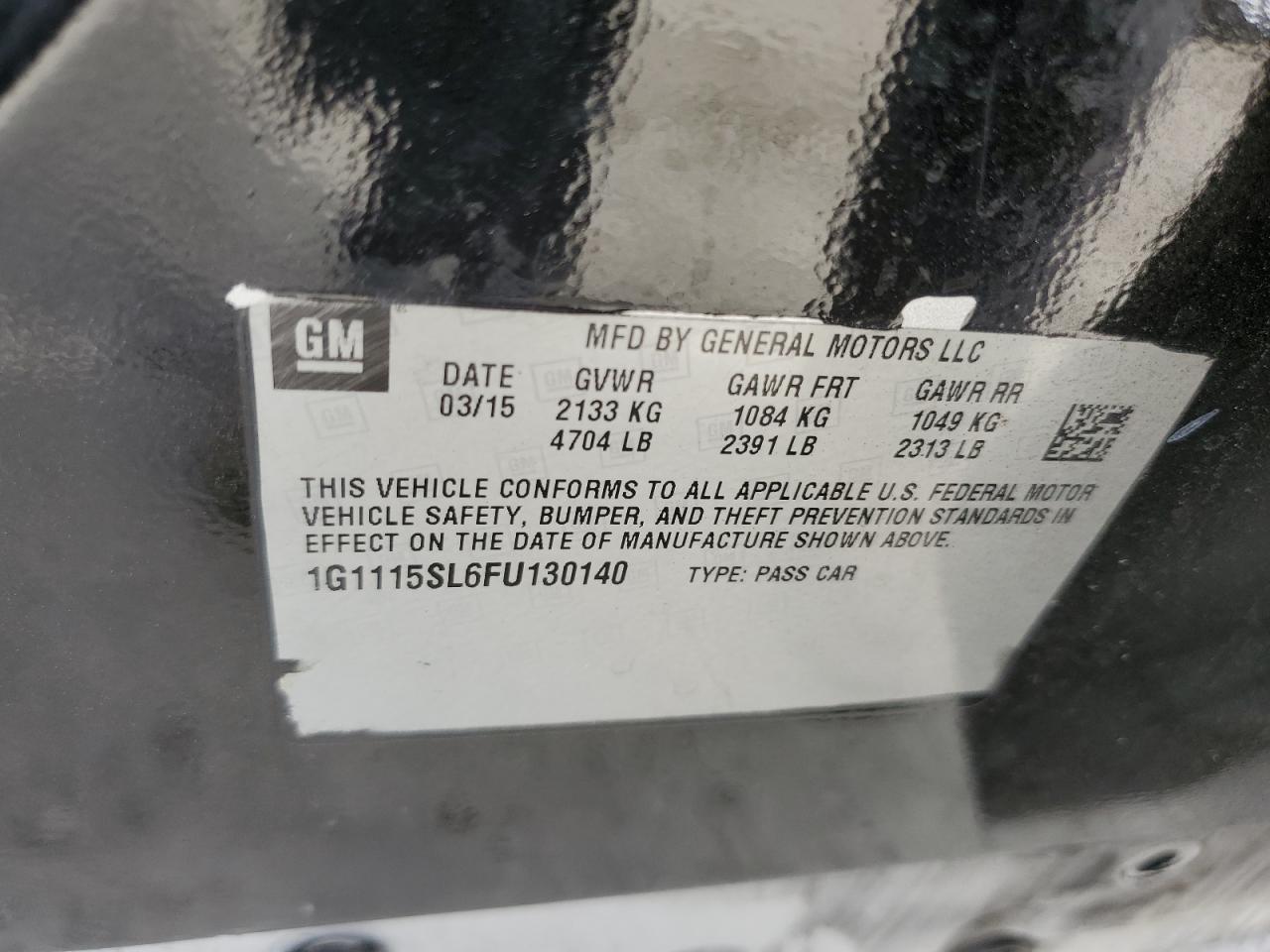2015 Chevrolet Impala Lt VIN: 1G1115SL6FU130140 Lot: 70896565