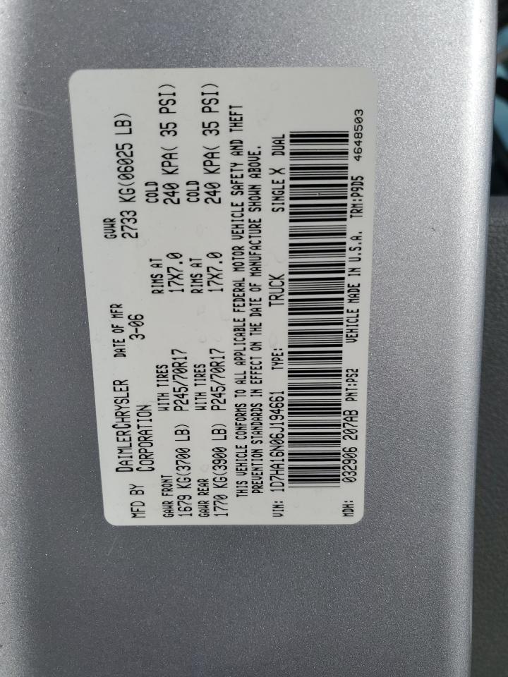 2006 Dodge Ram 1500 St VIN: 1D7HA16N06J194661 Lot: 81638065
