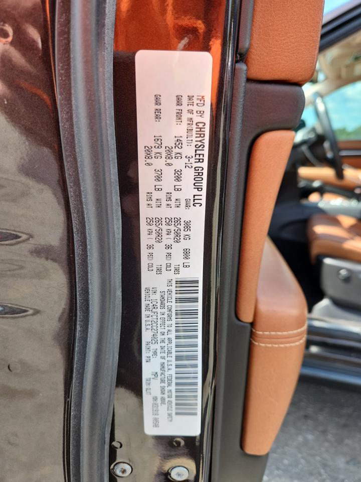 2012 Jeep Grand Cherokee Overland VIN: 1C4RJFCT2CC274025 Lot: 81298905