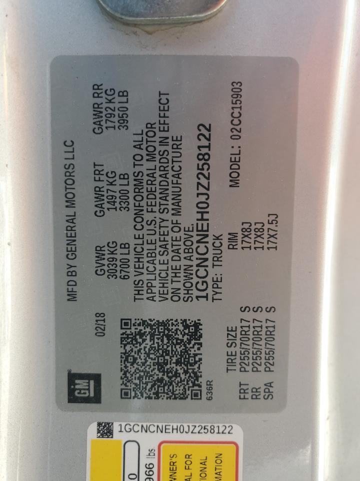 2018 Chevrolet Silverado C1500 VIN: 1GCNCNEH0JZ258122 Lot: 84396815