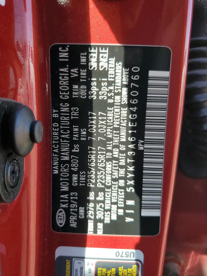 2014 Kia Sorento Lx VIN: 5XYKT3A61EG460760 Lot: 81086815