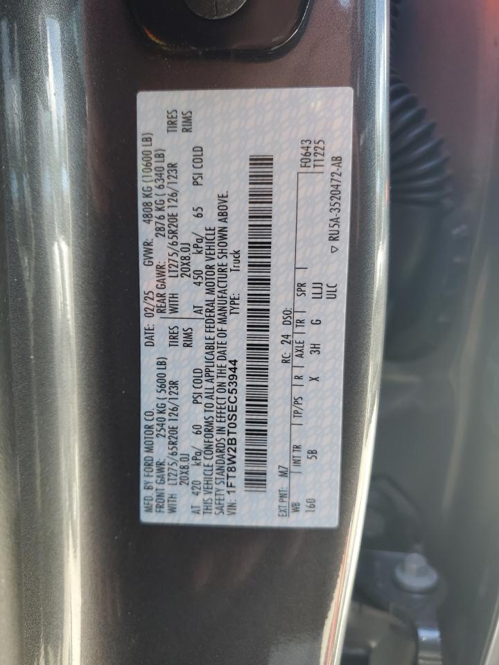 2025 Ford F250 Super Duty VIN: 1FT8W2BT0SEC53944 Lot: 81241485