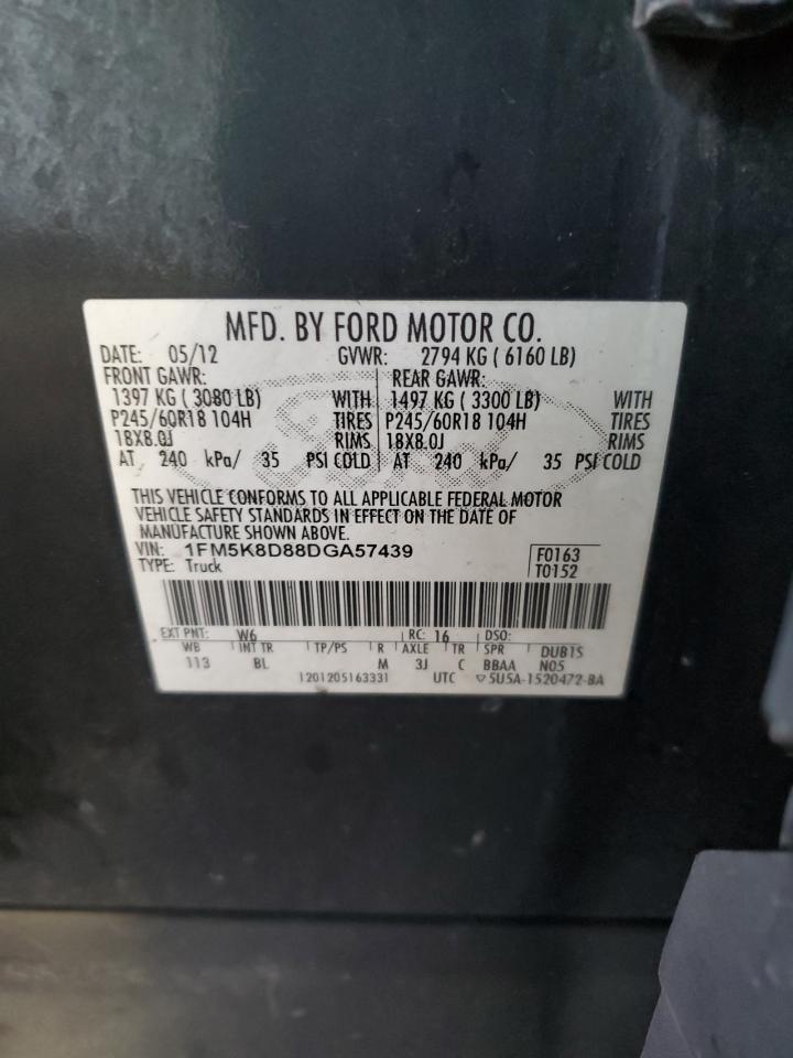 2013 Ford Explorer Xlt VIN: 1FM5K8D88DGA57439 Lot: 83967625