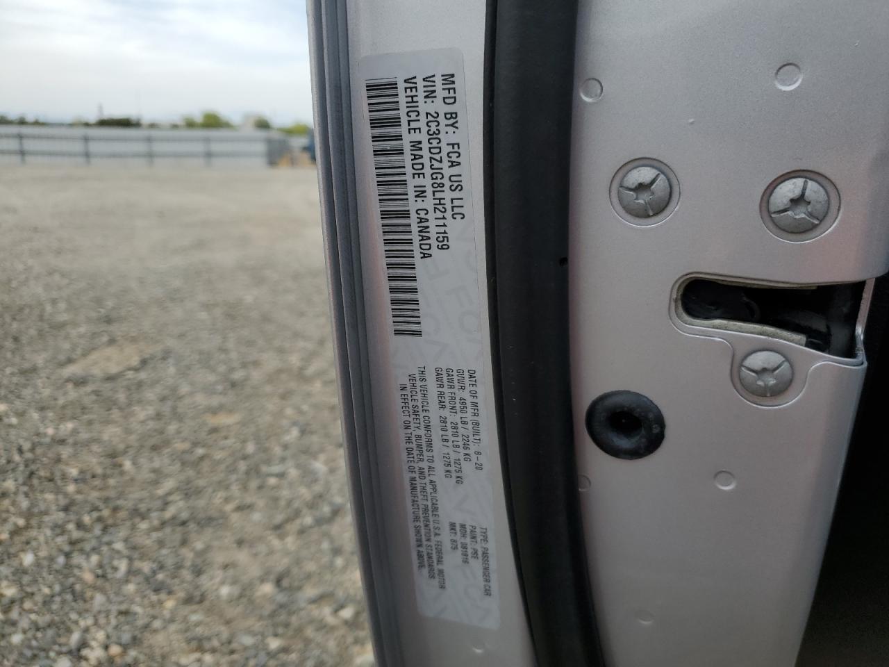 2020 Dodge Challenger Gt VIN: 2C3CDZJG8LH211159 Lot: 81583225