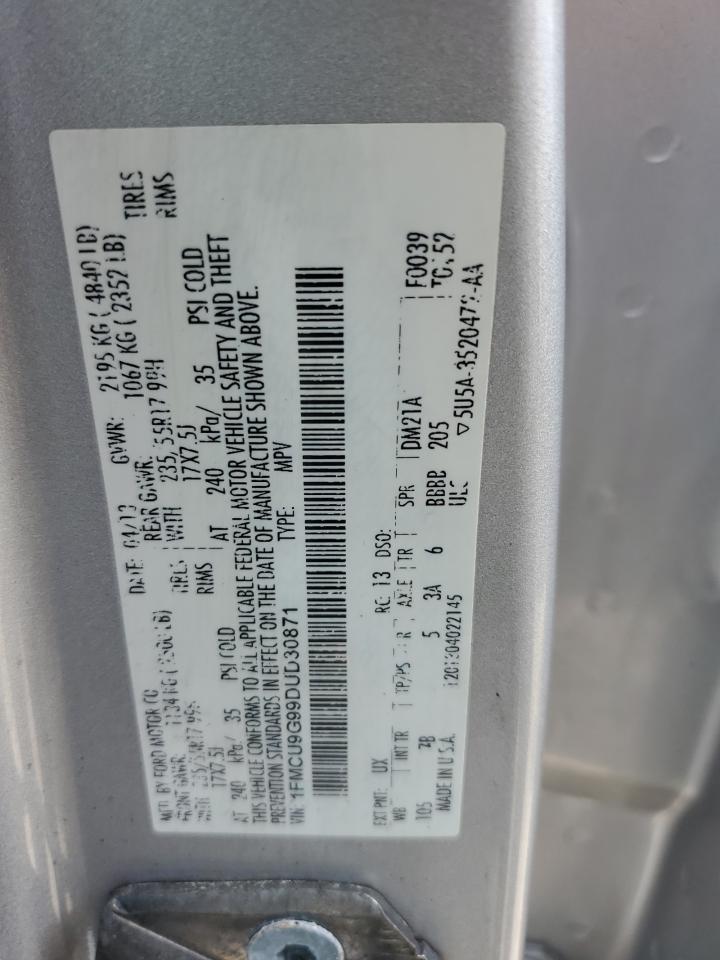 2013 Ford Escape Se VIN: 1FMCU9G99DUD30871 Lot: 71914105