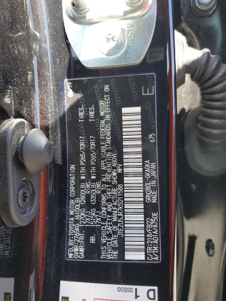 2019 Toyota 4Runner Sr5 VIN: JTEZU5JR7K5211588 Lot: 83985145