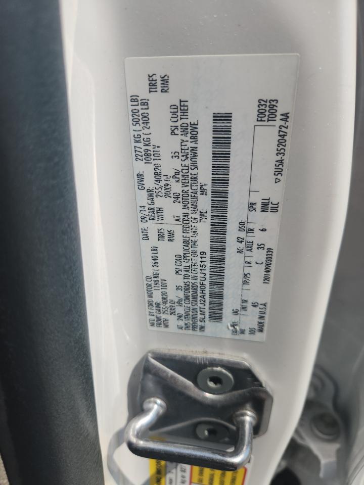 2015 Lincoln Mkc VIN: 5LMTJ2AH0FUJ15119 Lot: 80387295