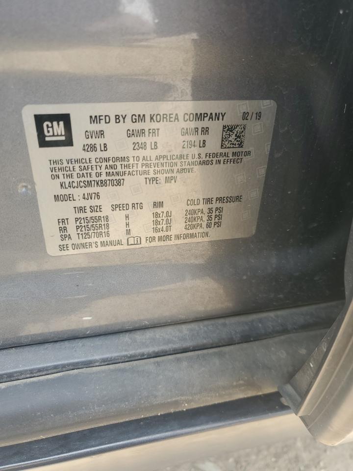 2019 Buick Encore Essence VIN: KL4CJCSM7KB870387 Lot: 80365945