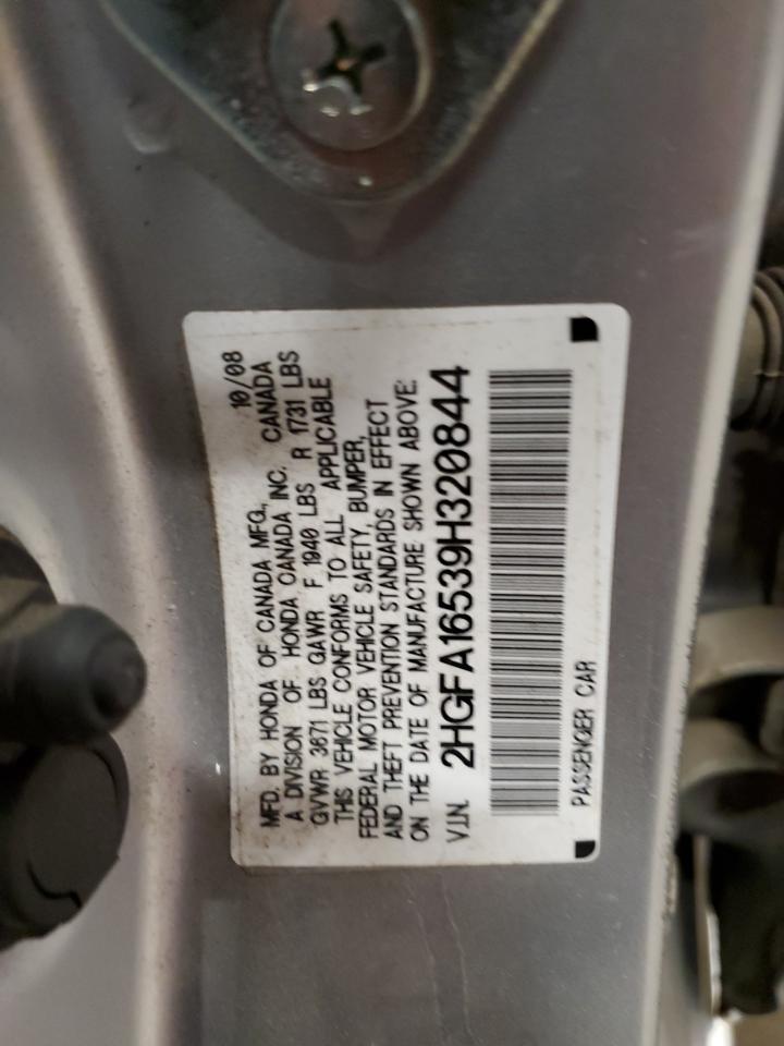 2009 Honda Civic Lx VIN: 2HGFA16539H320844 Lot: 71266915