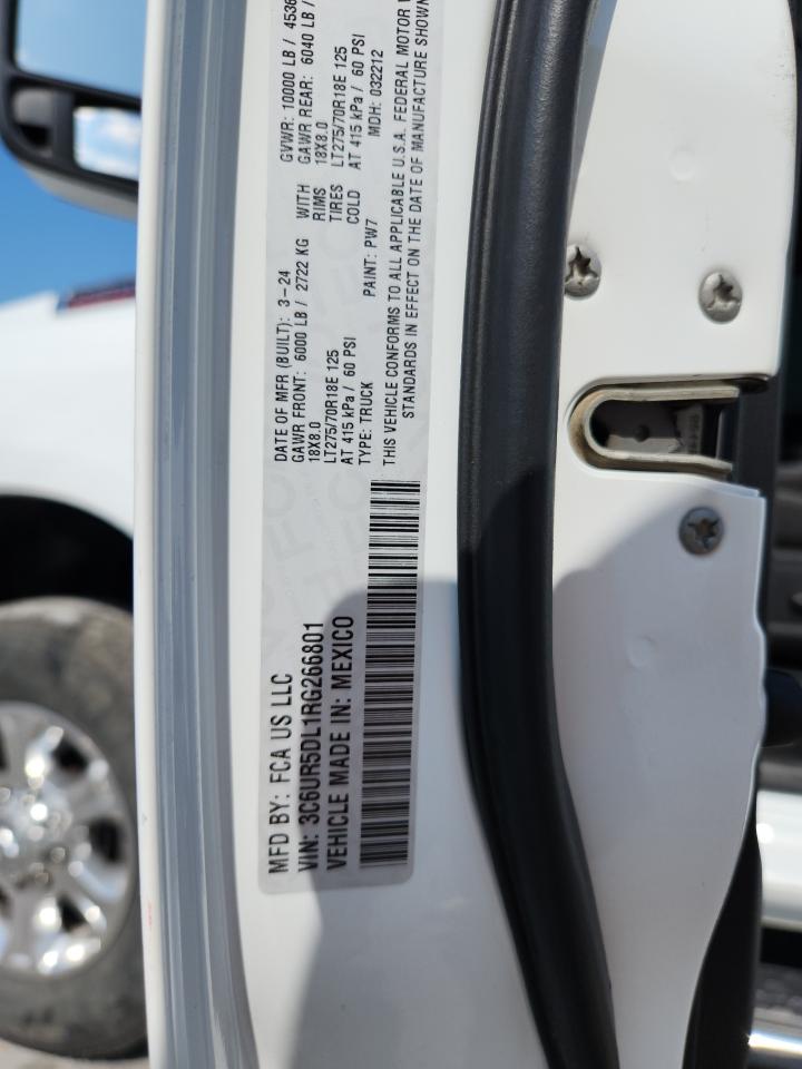 2024 Ram 2500 Big Horn VIN: 3C6UR5DL1RG266801 Lot: 80433945